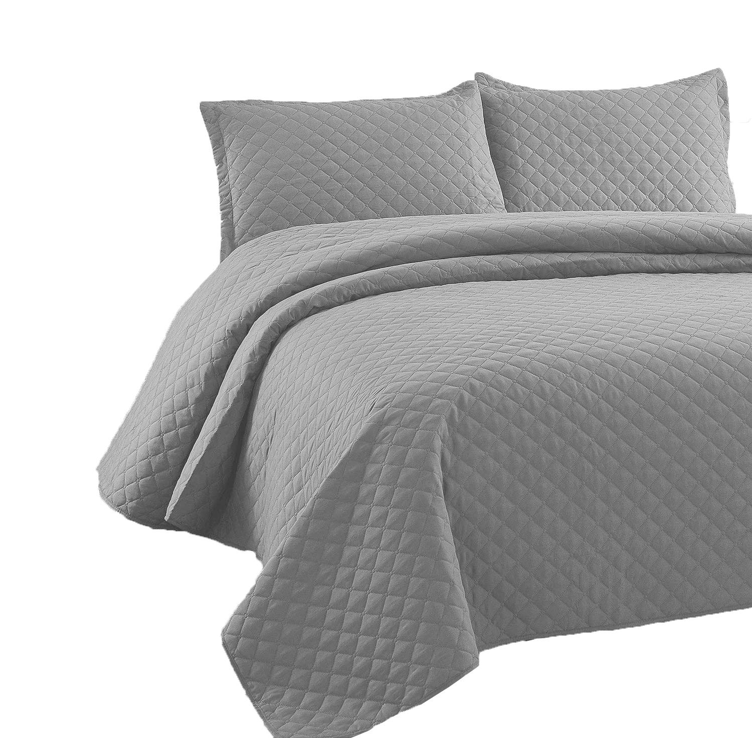 New bestseller Diamond pattern Ultrasonic Quilting Hotel Bedspread Bed Coverlet Reversible Quilted bedspread & coverlets