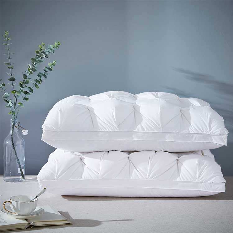 Pillow100% Cotton Fabric Down Feather Pillows Cheap Decorative Hotel Insert Pillow Almohada Fluffy Bed Pillow For Sleeping